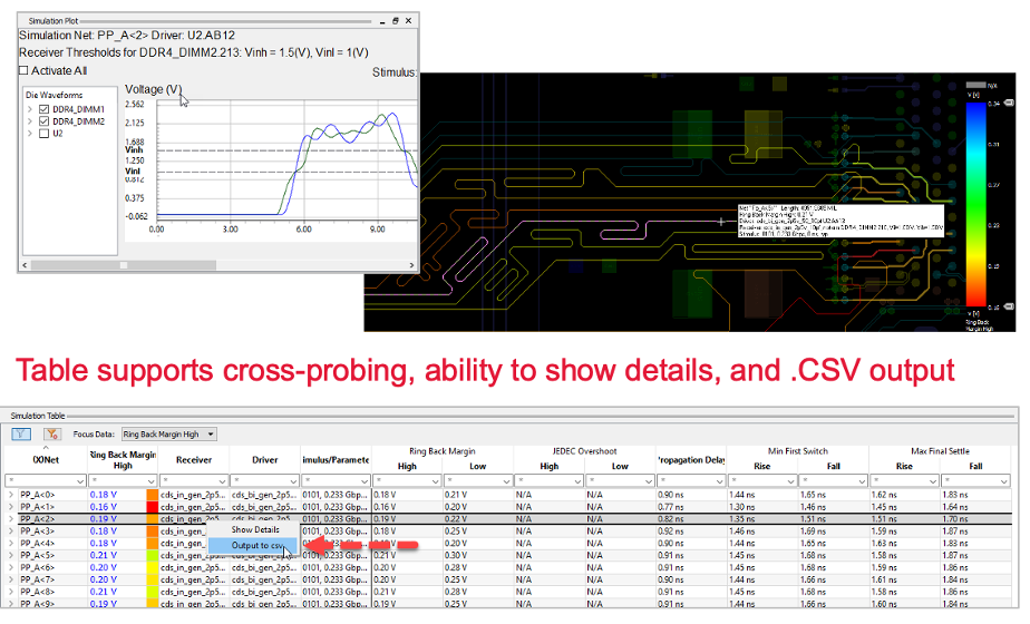 Reflection analysis output