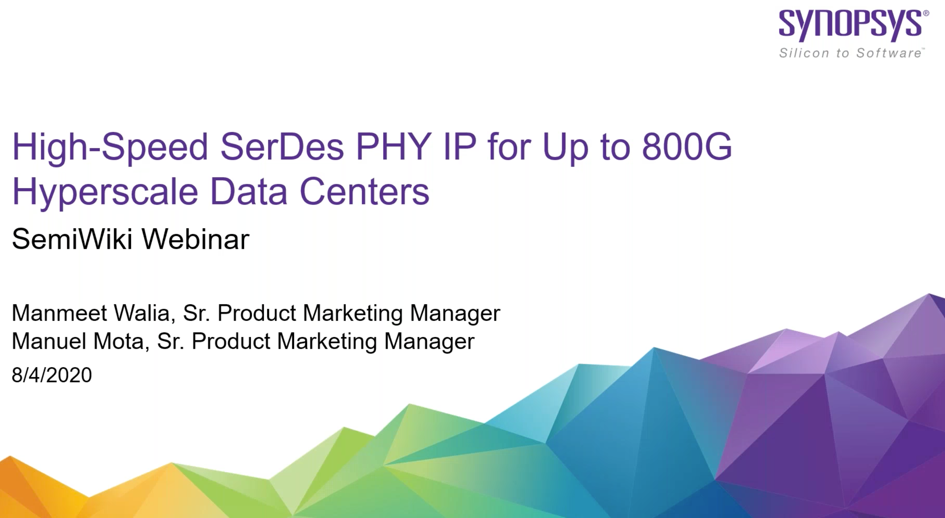 synopsys webinar high-speed serdes phy ip