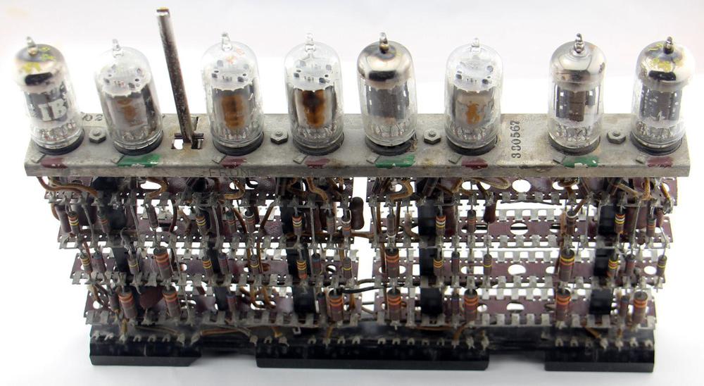 A key-debouncing module from an IBM 705. Details here.