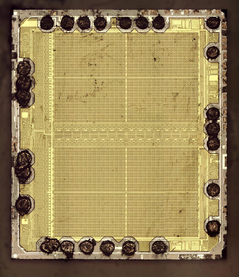 Die photo of the 2-kilobit chip.
