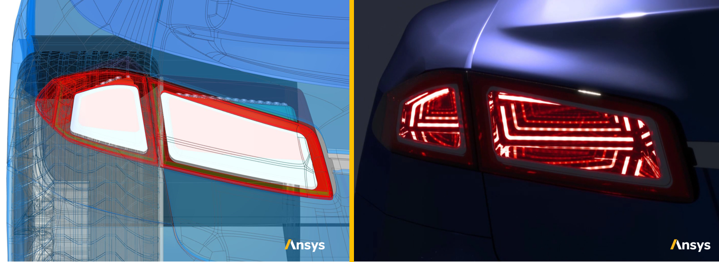 Ansys Speos CAD和实时预览尾灯视图2