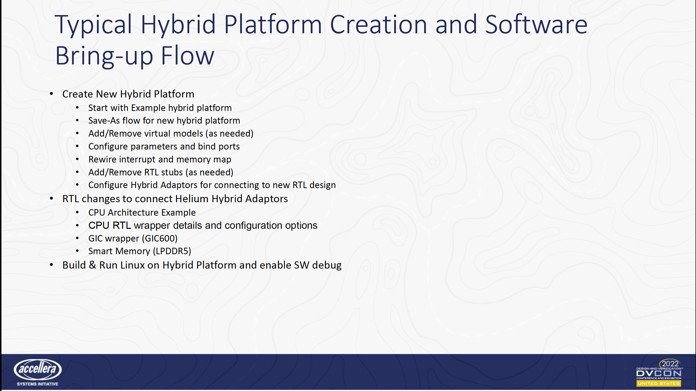 Typical Hybrid Platform Creation and Software Bring up Flow