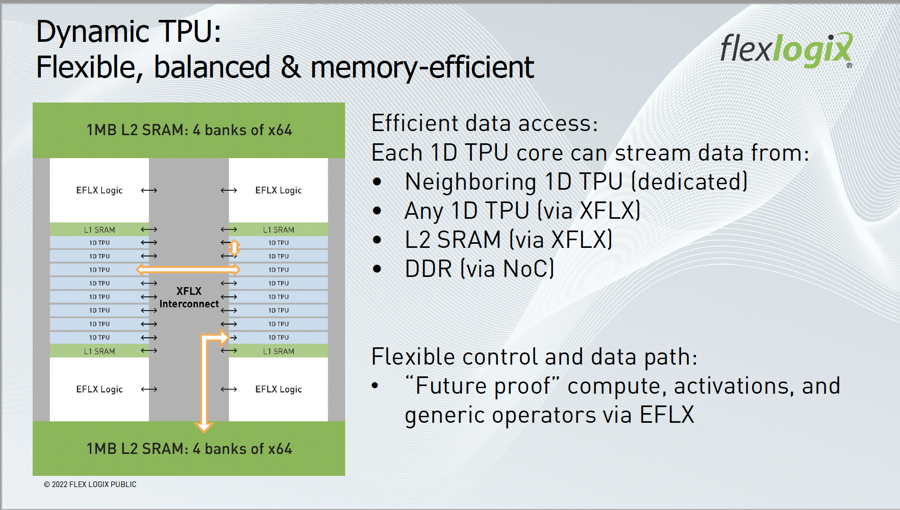 Dynamic TPU Flexible balanced and memory efficient