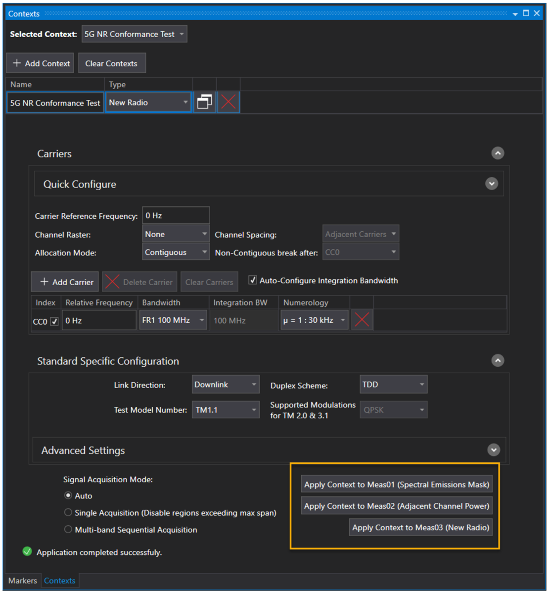 Contexts simplify 5G NR conformance test setups in Keysight 89600 VSA