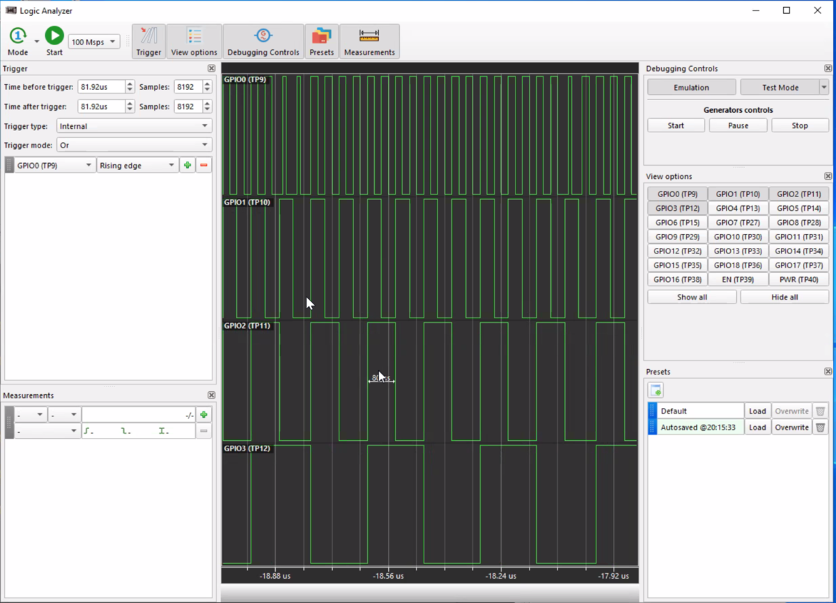 Renesas Go Configure logic analyzer for ForgeFPGA