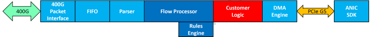 Achronix ANIC processing for a 400 GbE SmartNIC