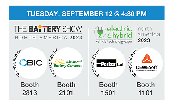 The Battery Show Networking Reception Schedule Tuesday