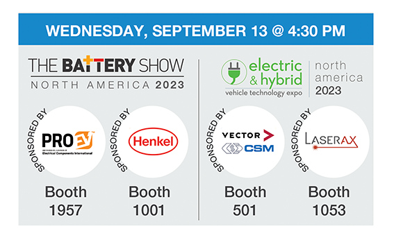 The Battery Show Networking Reception Schedule Wednesday