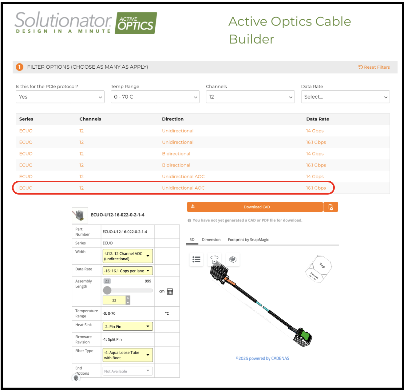 Active Optics Cable Builder Active Optics Cable Builder