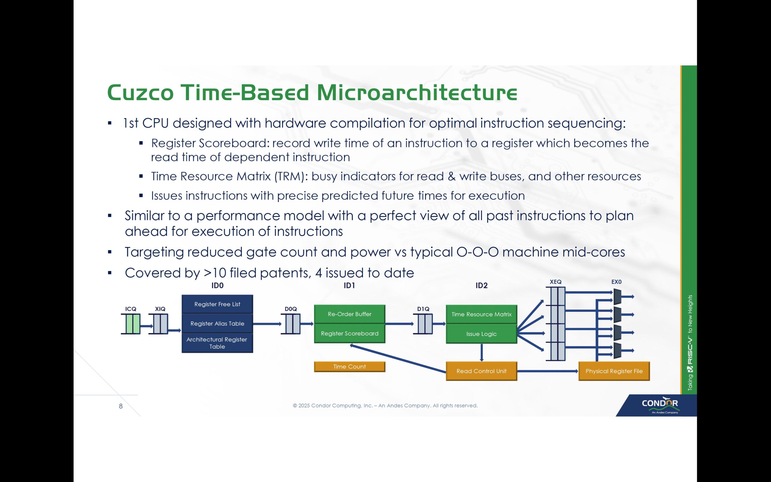 Cuzco Time Based Microarchitecture