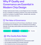 Why IP Quality and Governance are Essential in Modern Chip Design
