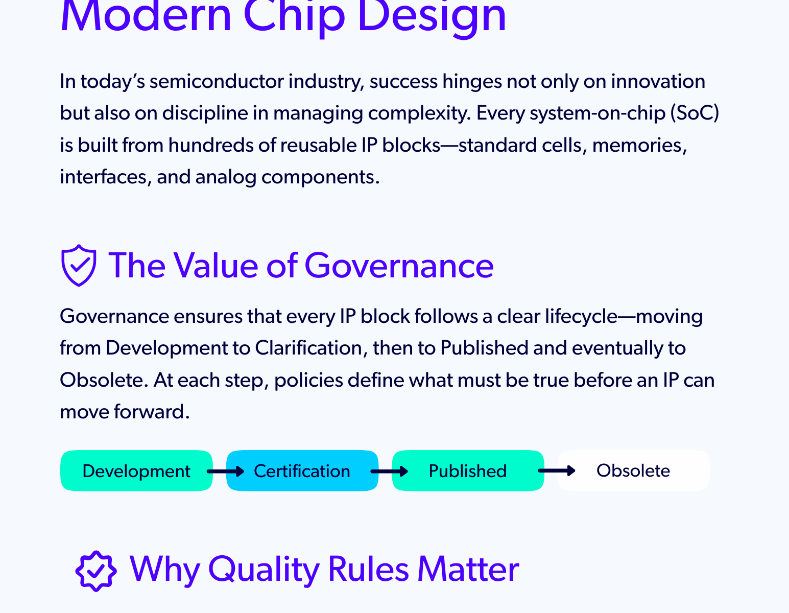 Why IP Quality and Governance are Essential in Modern Chip Design