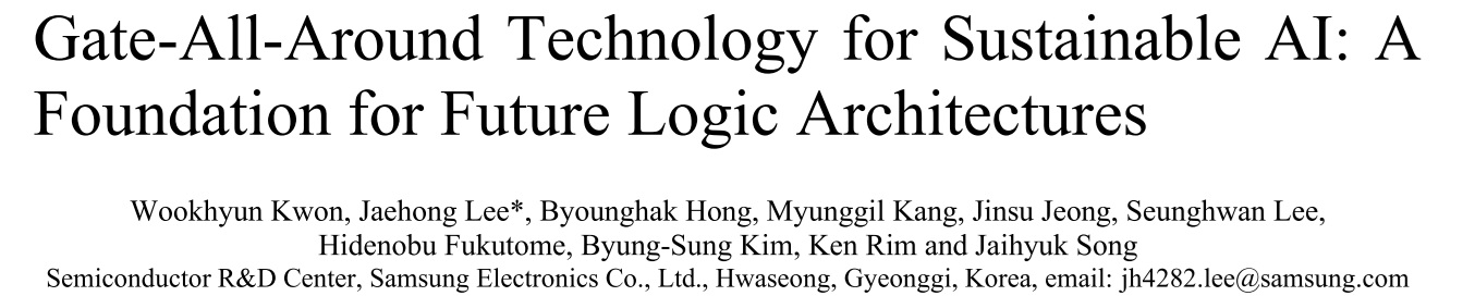 IEDM 2025 GAA FinFET Paper