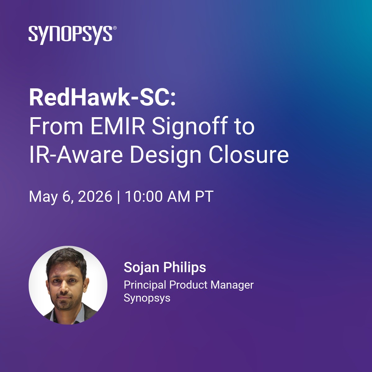 Synopsys RedHawk sc webinar 1200x1200