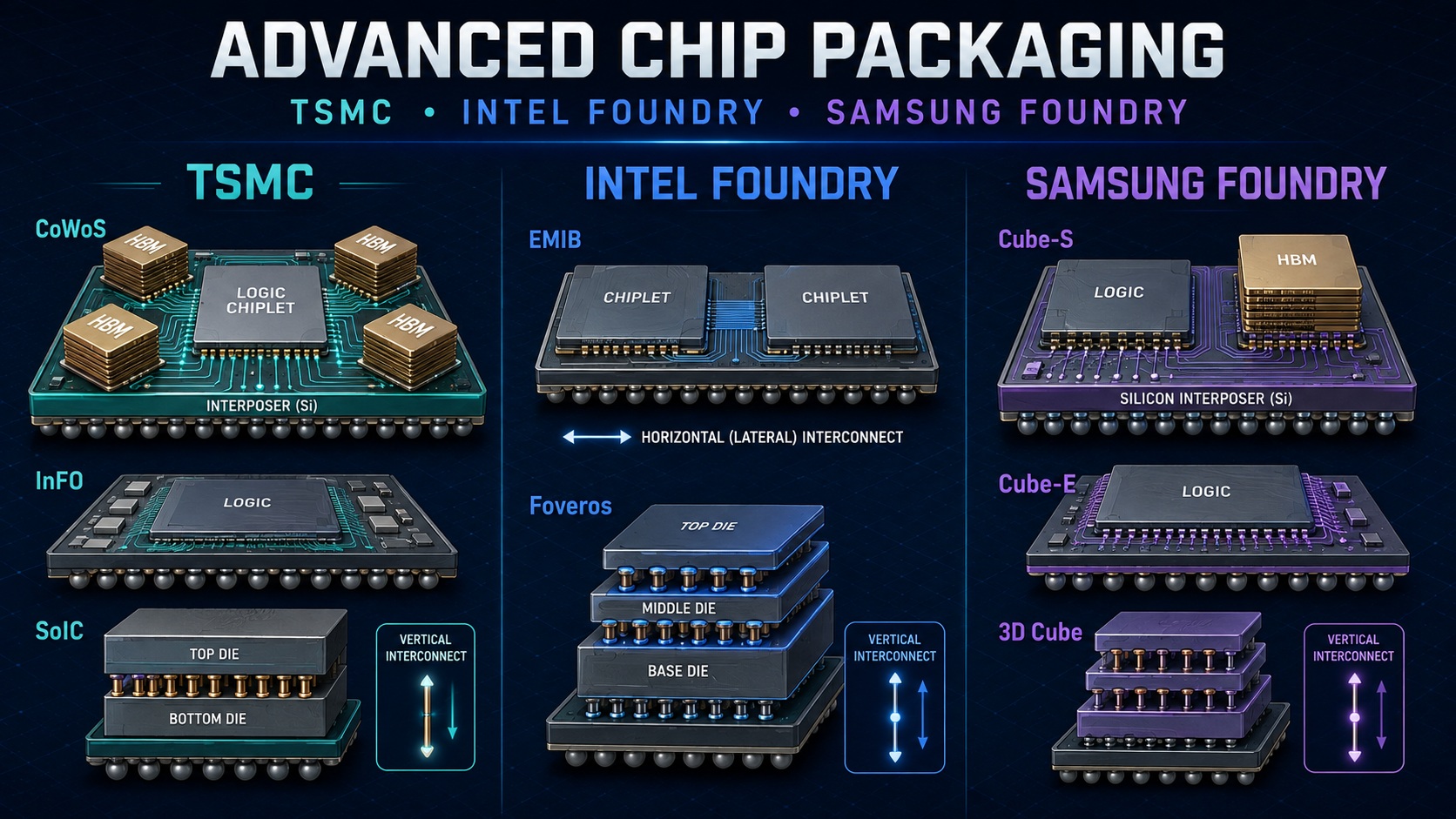 Advanced Chip Packaging Comparison INtel TSMC Samsung Advanced Chip Packaging Comparison INtel TSMC Samsung