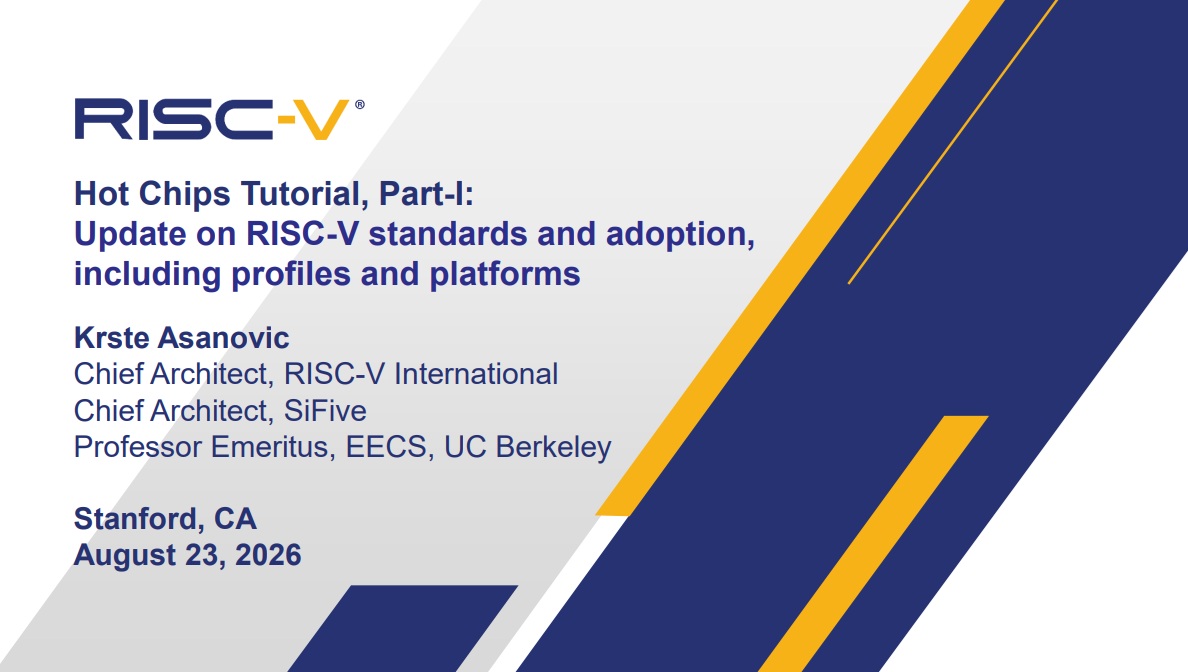 RISC V at 16 Years Hot Chips 2026