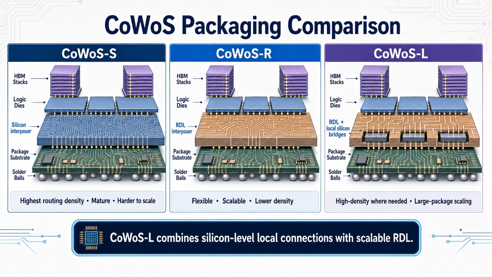 TSMC CoWos Packaging Comparison TSMC CoWos Packaging Comparison