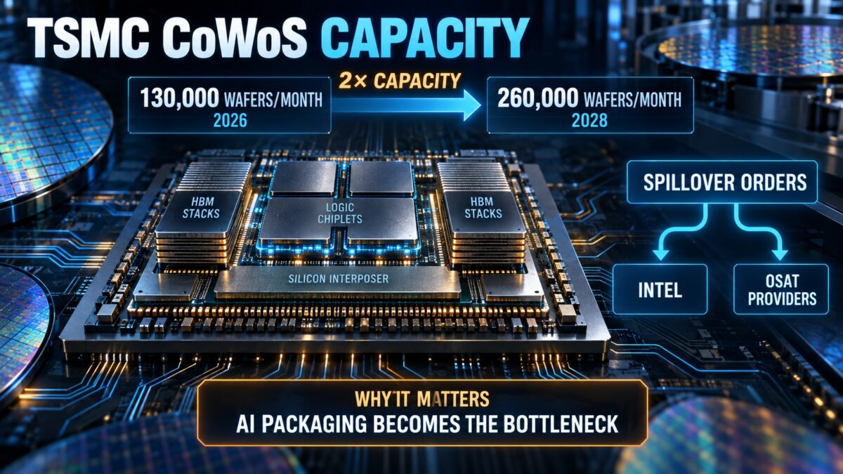TSMC удвоит мощности CoWoS к 2028 году — до 260 тыс. пластин в месяц
