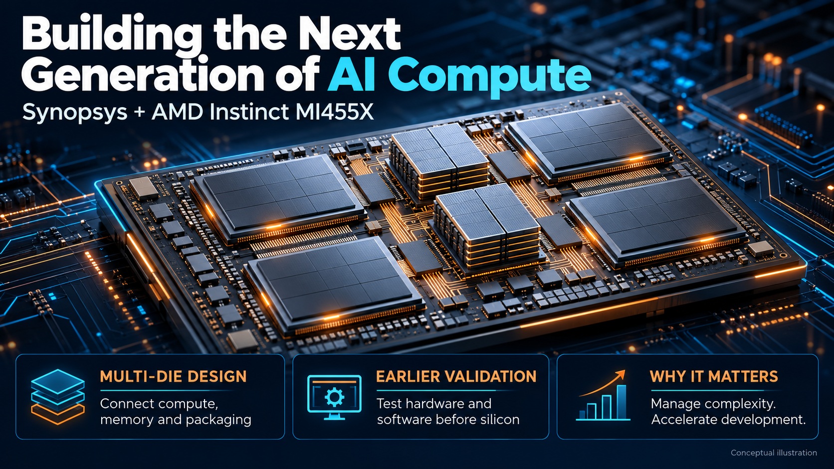 Conceptual Multi Die AI GPU Design